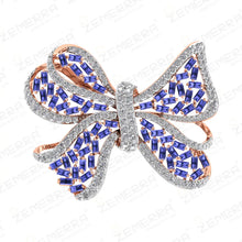 Tanzanite Diamond Bow Ring in 14k Rose Gold Sarafa Bazar India