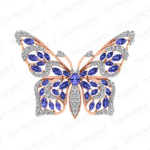 Tanzanite Diamond Butterfly Ring in 14k Rose Gold Sarafa Bazar India