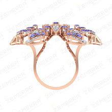 Tanzanite Diamond Butterfly Ring in 14k Rose Gold Sarafa Bazar India