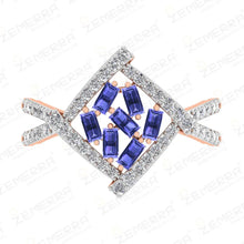Tanzanite Diamond Cocktail Ring in 14k Rose Gold Sarafa Bazar India