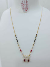 Short mangalsutra cz colour stones Sarafa Bazar India