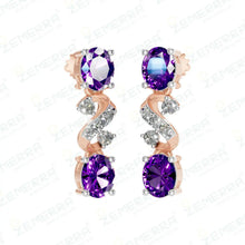 This 14K Rose Gold Diamond Set With Purple Oval Cut Stone Sarafa Bazar India