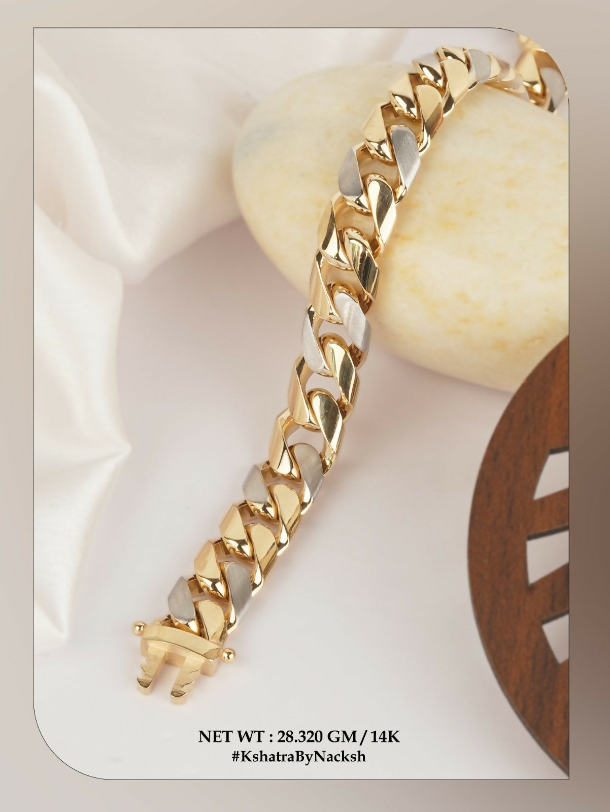 14kt Rose Gold Italian Gents Bracelet Sarafa Bazar India