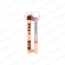 Timeless 14K Gold Diamond Ring With Two Freshwater Pearls Sarafa Bazar India