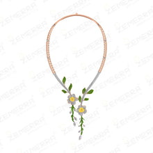 Timeless 14K Rose Gold Floral Design Diamond Necklace Set Sarafa Bazar India