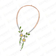 Timeless 14K Rose Gold Floral Design Diamond Necklace Set Sarafa Bazar India