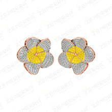 Timeless 14K Rose Gold Floral Design Diamond Necklace Set Sarafa Bazar India