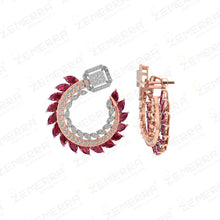 Timeless 14KT Gold Diamond Earrings With Marquise ruby Stone Sarafa Bazar India