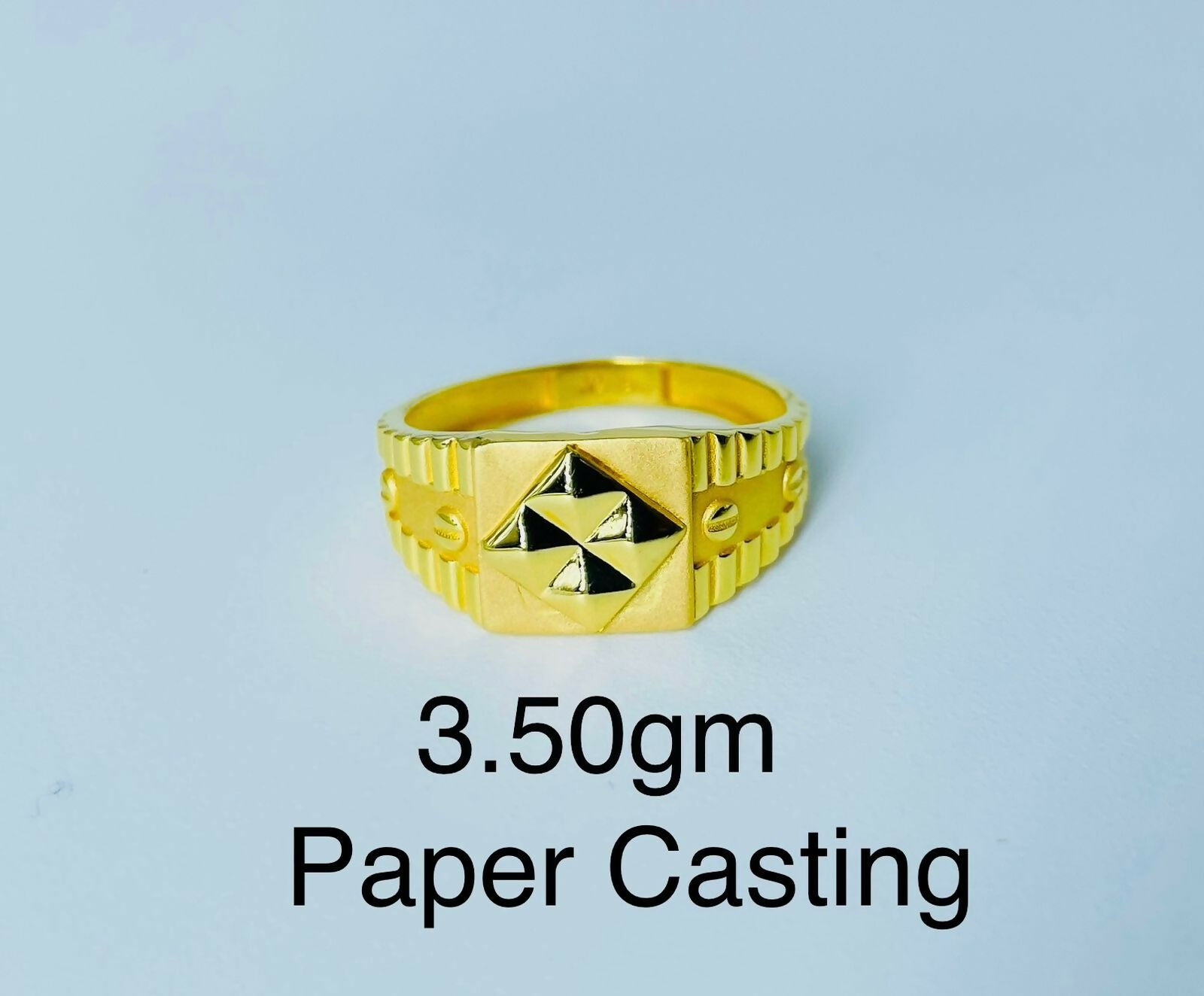 22kt Paper Casting Gents Ring Sarafa Bazar India