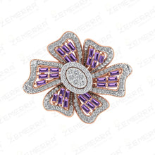 Top Rated 14K Gold Floral Baguette Diamond Statement Ring Sarafa Bazar India