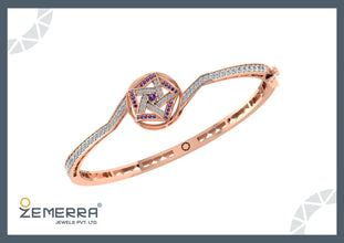 Trending 14K Rose Gold Diamond Circle Shape Bracelets For Women Sarafa Bazar India