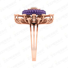 Trending 14K Rose Gold Diamond Sunburst Cluster Ring Sarafa Bazar India