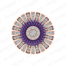 Trending 14K Rose Gold Diamond Sunburst Cluster Ring Sarafa Bazar India