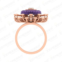 Trending 14K Rose Gold Diamond Sunburst Cluster Ring Sarafa Bazar India