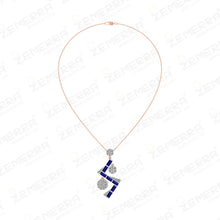 Trendy 14K Rose Gold Diamond Pendant Full Set Sarafa Bazar India