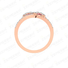 Trendy 14KT Rose Gold Diamond Ruby Ring Sarafa Bazar India