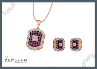 Trendy Diamond Pendant Sets in 14K Gold Sarafa Bazar India