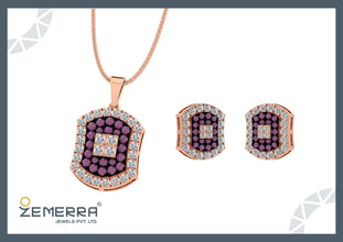 Trendy Diamond Pendant Sets in 14K Gold Sarafa Bazar India