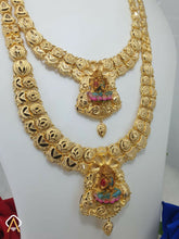 Gold Temple Necklace & Long Set Sarafa Bazar India