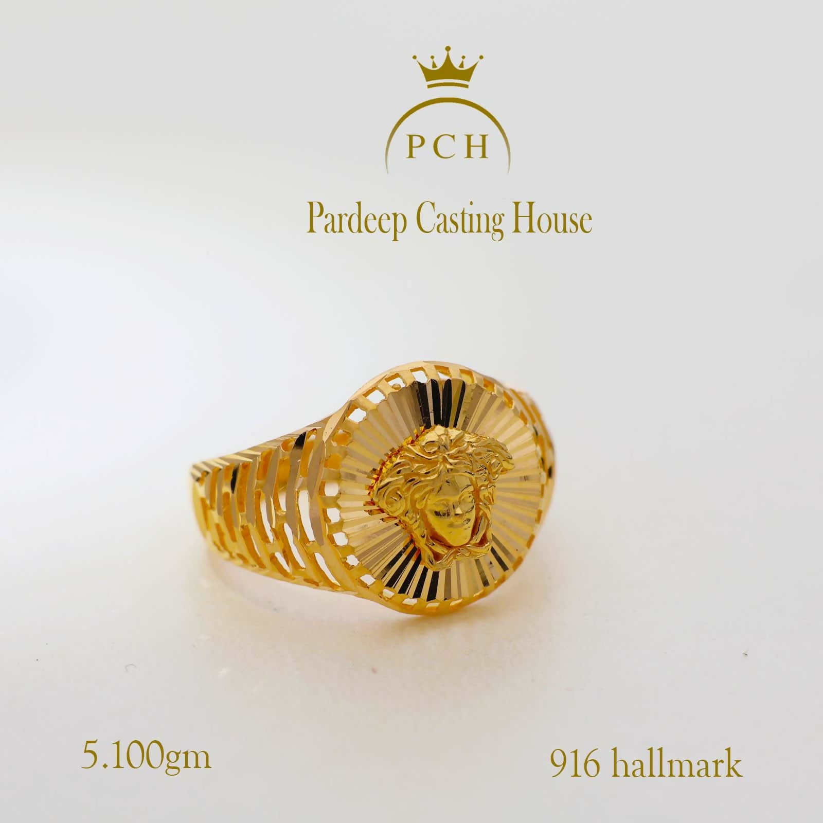 Copy of Versace Charm Gents Gold Ring Sarafa Bazar India