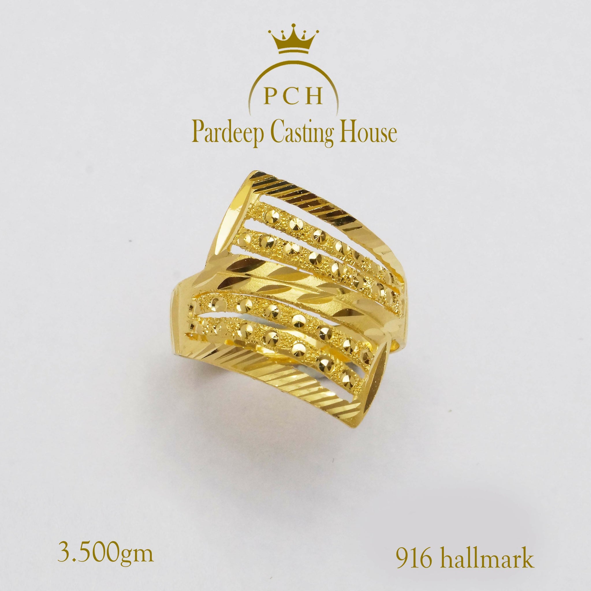 Floral Shield Gold Finger Ring Sarafa Bazar India