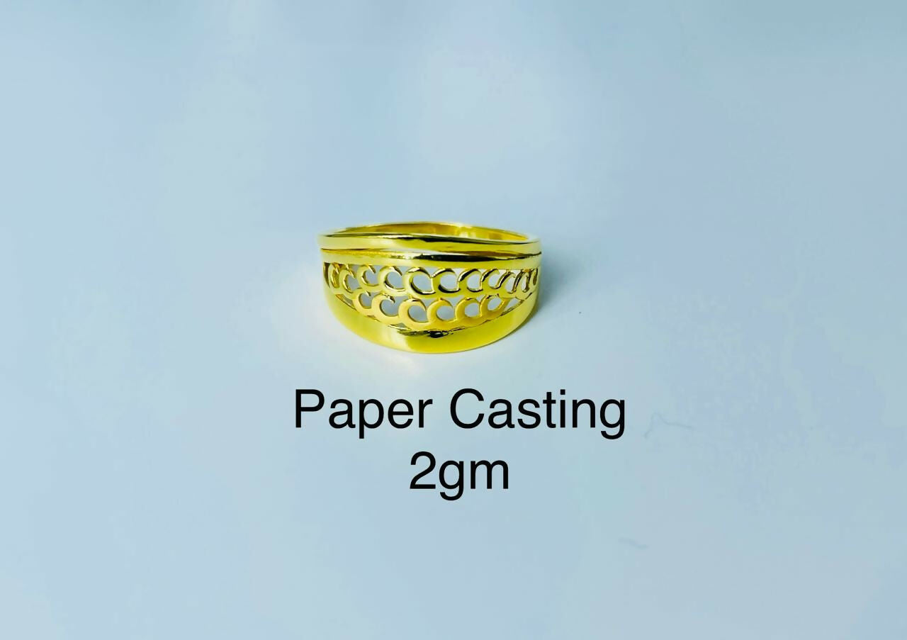 22kt Paper Casting Ladies Ring Sarafa Bazar India