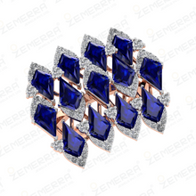 Hot Selling 14K Gold Diamond Rings With Blue stone Sarafa Bazar India