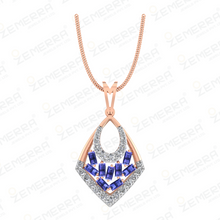 Brilliant 14K Rose Gold Diamond Geometric Drop Pendant Sarafa Bazar India