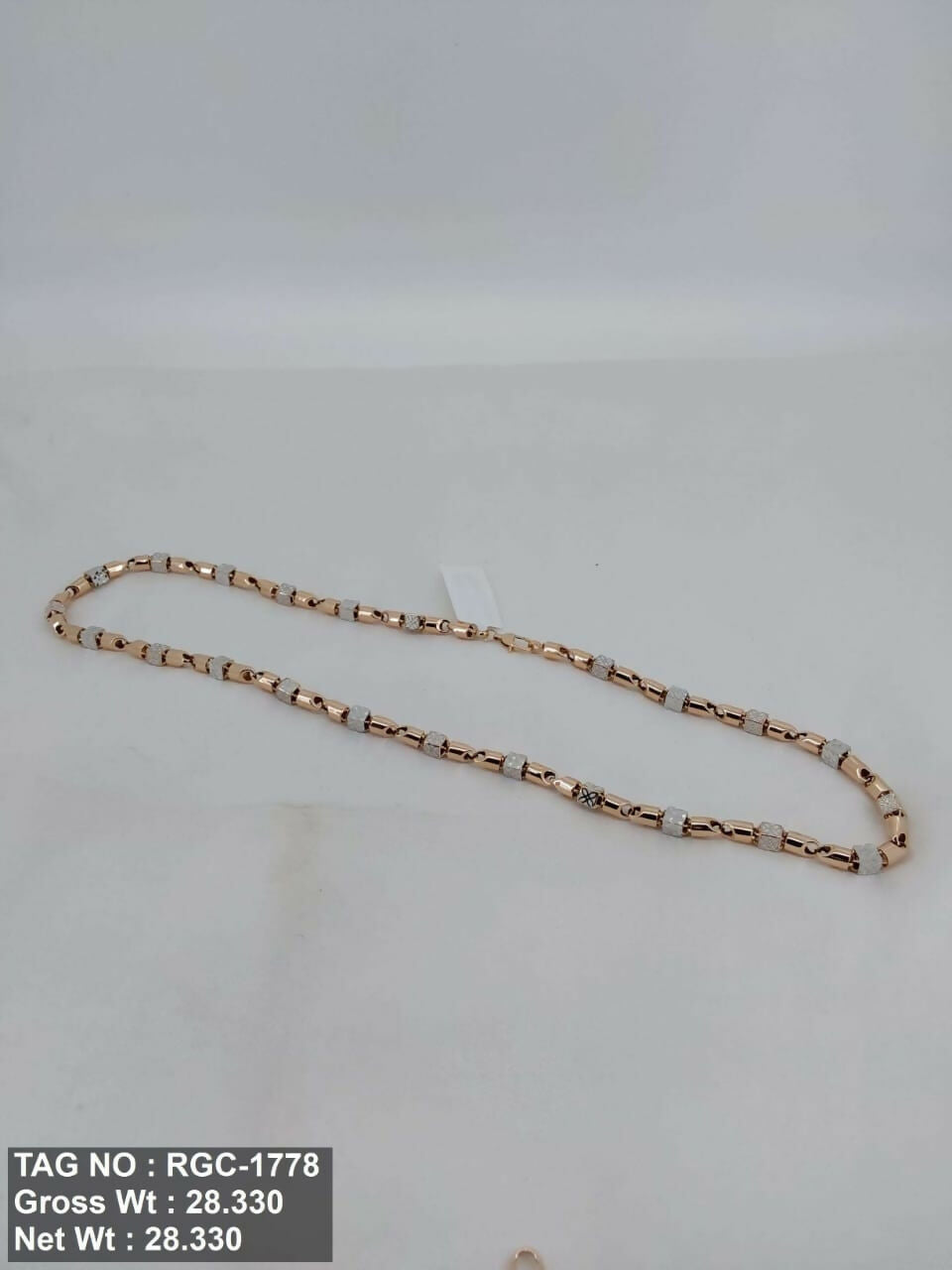 Rose Gold Italian Gents Chain Sarafa Bazar India