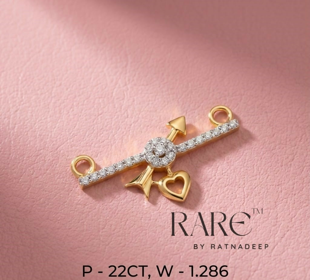 22kt CZ Mangalsutra Pendant Sarafa Bazar India