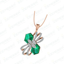 Hot Selling 14K Rose Gold Diamond Stylish Pendant set Sarafa Bazar India