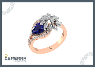 Unique 14K Gold Diamond Rings for Women Sarafa Bazar India