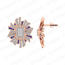 Unique 14K Gold Sunburst Amethyst Diamond Pendant Set Sarafa Bazar India