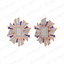 Unique 14K Gold Sunburst Amethyst Diamond Pendant Set Sarafa Bazar India