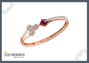 Unique 14K Rose Gold Diamond Bracelets With Kite Stone
