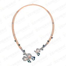 Unique 14K Rose Gold Diamond Butterfly Necklace Set Sarafa Bazar India