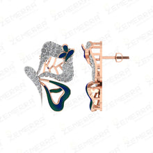 Unique 14K Rose Gold Diamond Butterfly Necklace Set Sarafa Bazar India