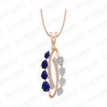 Unique 14K Rose Gold Diamond Pendant Full set Design Sarafa Bazar India