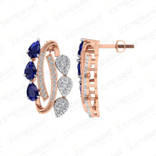 Unique 14K Rose Gold Diamond Pendant Full set Design Sarafa Bazar India