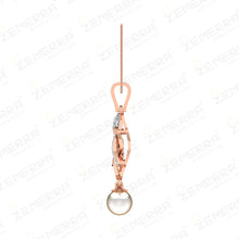 Unique 14K Rose Gold Diamond Pendant Set With Pearls Sarafa Bazar India