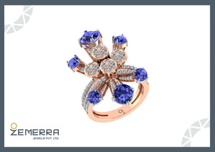 Unique 14K Rose Gold Diamond Rings for You Sarafa Bazar India