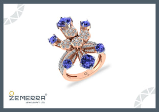 Unique 14K Rose Gold Diamond Rings for You Sarafa Bazar India