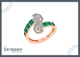Unique Designs 14K Rose Gold Diamond Rings Sarafa Bazar India