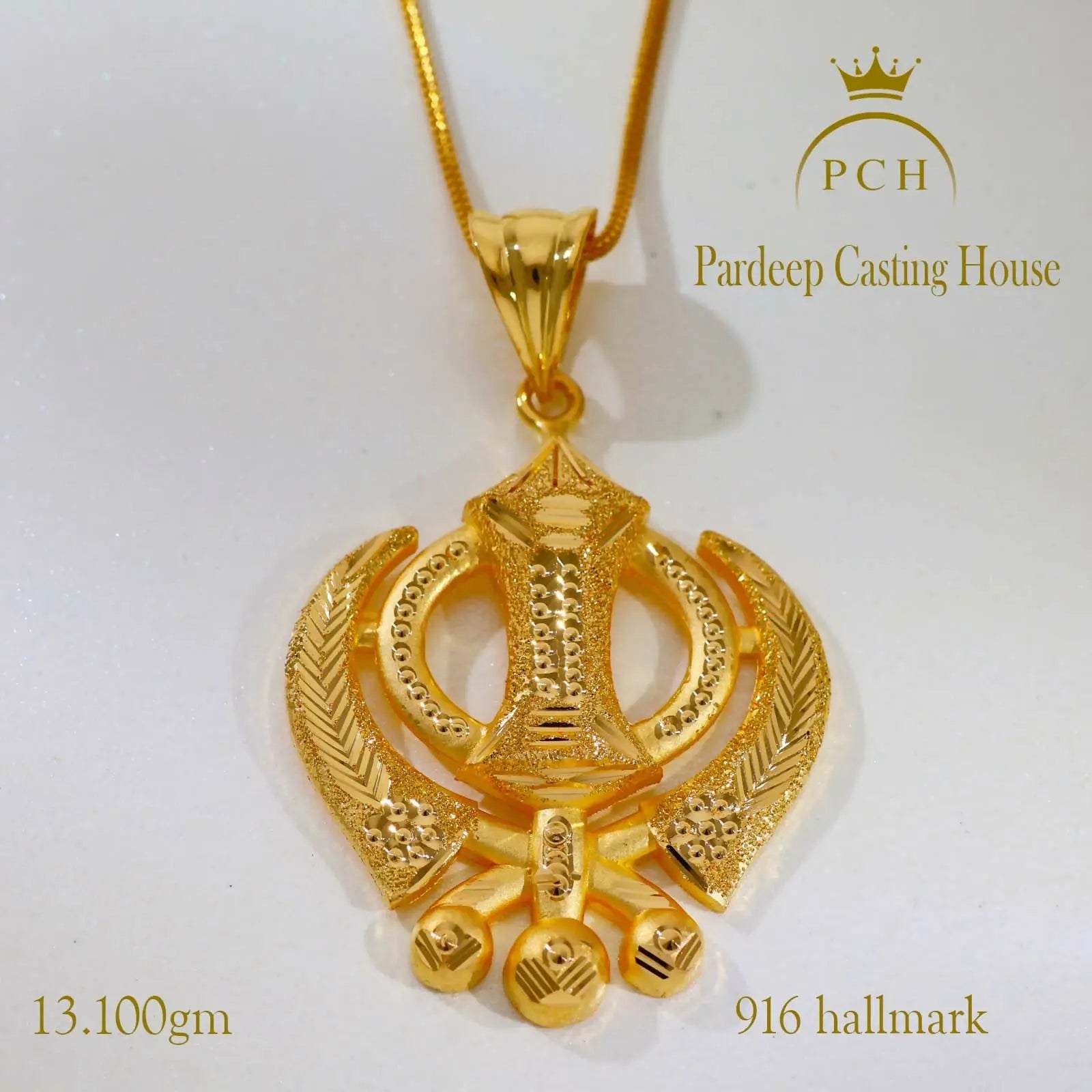 Unique Sikh Khanda Pendant Sarafa Bazar India