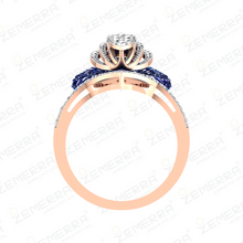 High Demand 14K Gold Diamond Large Leaf-Shaped Ring Design