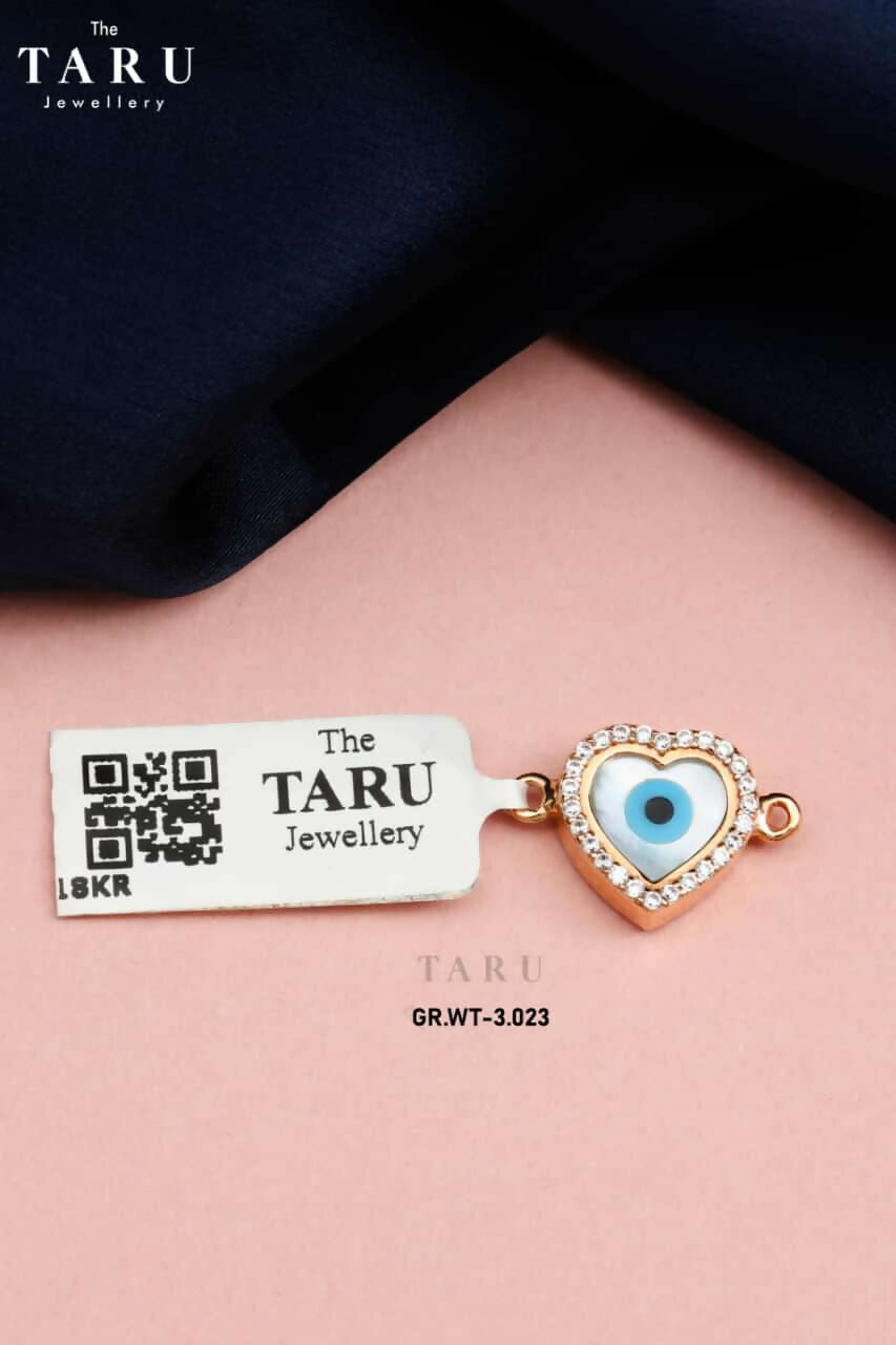 18kt Rose Gold Evil Eye CZ Mangalsutra Pendant Sarafa Bazar India