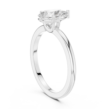 Pear Cut Lab Grown Diamond Women's Ring 9Kt White Gold LR-72 Sarafa Bazar India