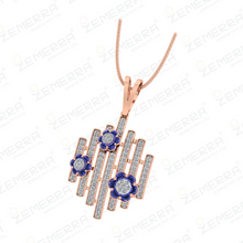 Lavish 14K Rose Gold Diamond Geometric Pendant Set Sarafa Bazar India