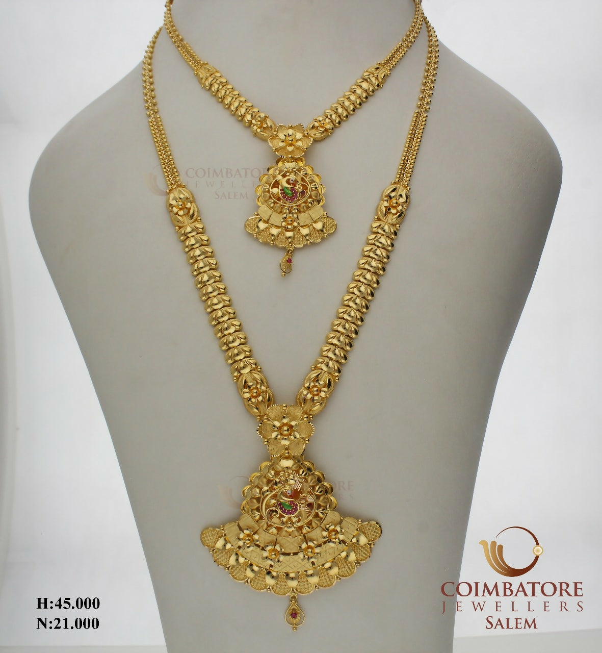 Casting Fusion Necklace & Long Set Sarafa Bazar India