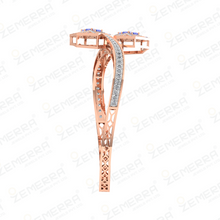 14K Rose Golod Diamond Two Center Hexagon Open Bracelets Sarafa Bazar India